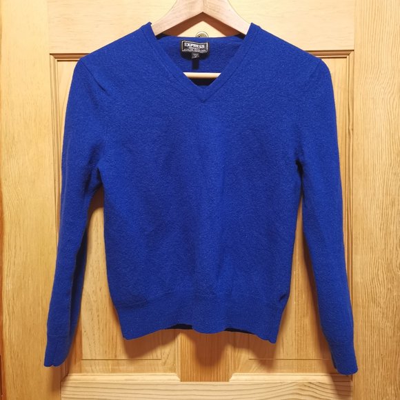Express Extra fine merino wool V-neck sweater (M) - Picture 1 of 3